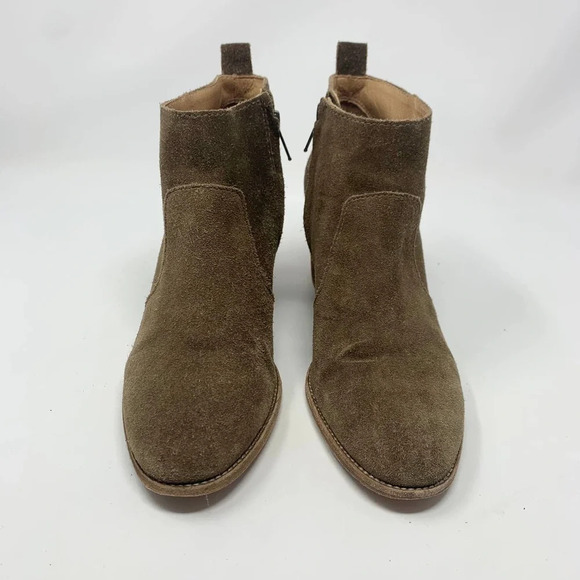 Madewell The Brenner Heel Boot‎ in Tan Suede - Picture 3 of 11